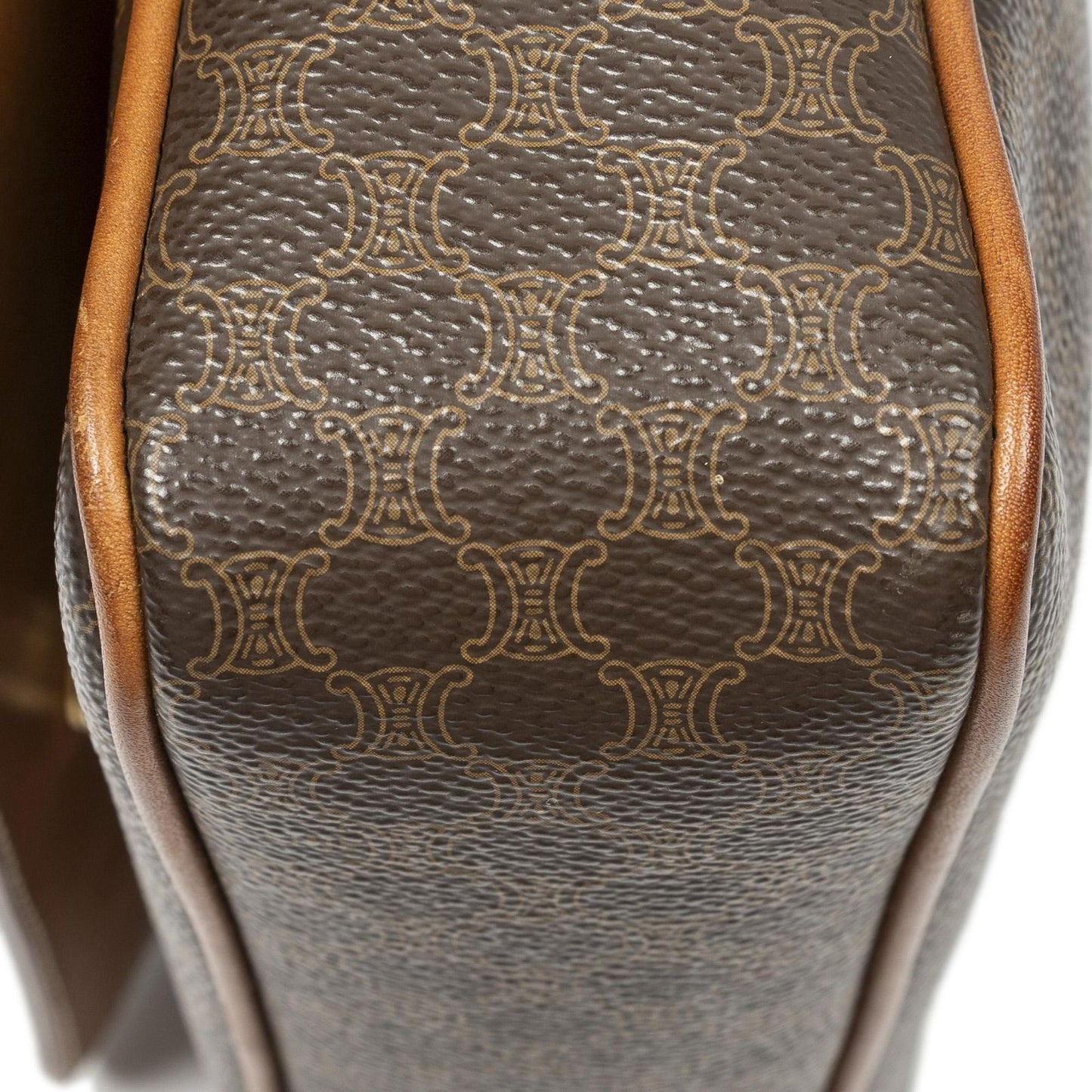 Celine Flap Cross Belt Bag Brown Macadam Canvas — view 7
