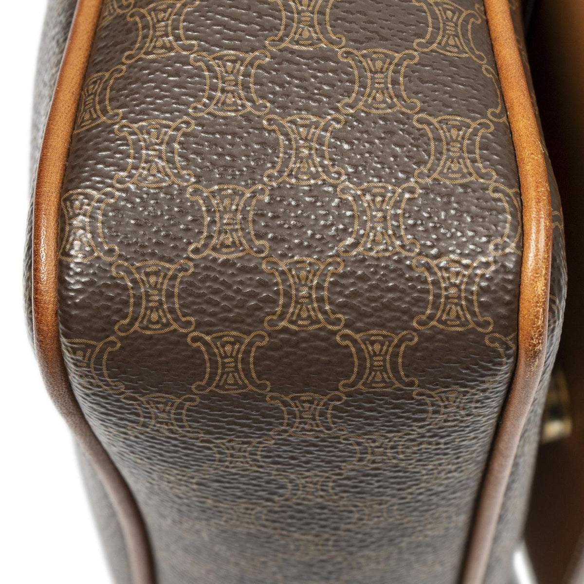 Celine Flap Cross Belt Bag Brown Macadam Canvas — view 8