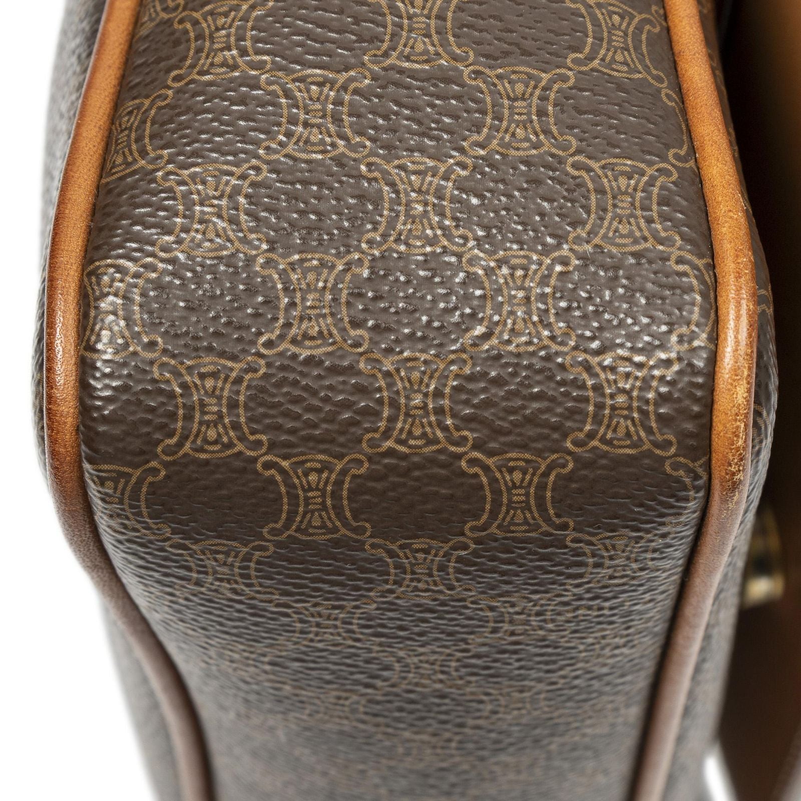 Celine Flap Cross Belt Bag Brown Macadam Canvas — view 8