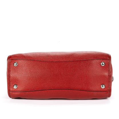 Prada Small Bauletto Boston Red Vitello Phoenix Shoulder Bag — view 6