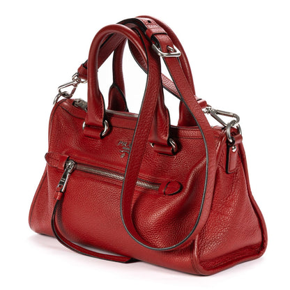 Prada Small Bauletto Boston Red Vitello Phoenix Shoulder Bag — view 2