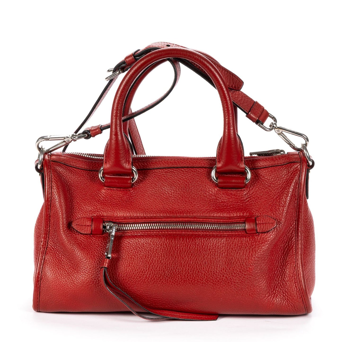 Prada Small Bauletto Boston Red Vitello Phoenix Shoulder Bag — view 5