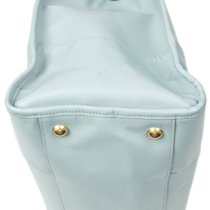 Prada Convertible Open Tote Light Blue Saffiano Leather — view 7