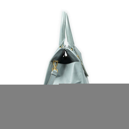 Prada Convertible Open Tote Light Blue Saffiano Leather — view 4