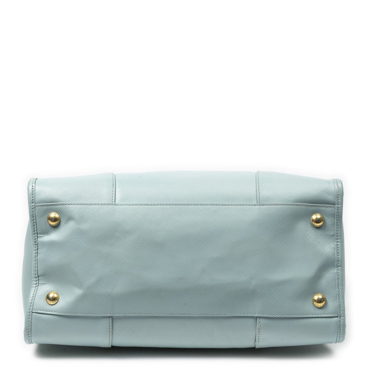 Prada Convertible Open Tote Light Blue Saffiano Leather — view 6