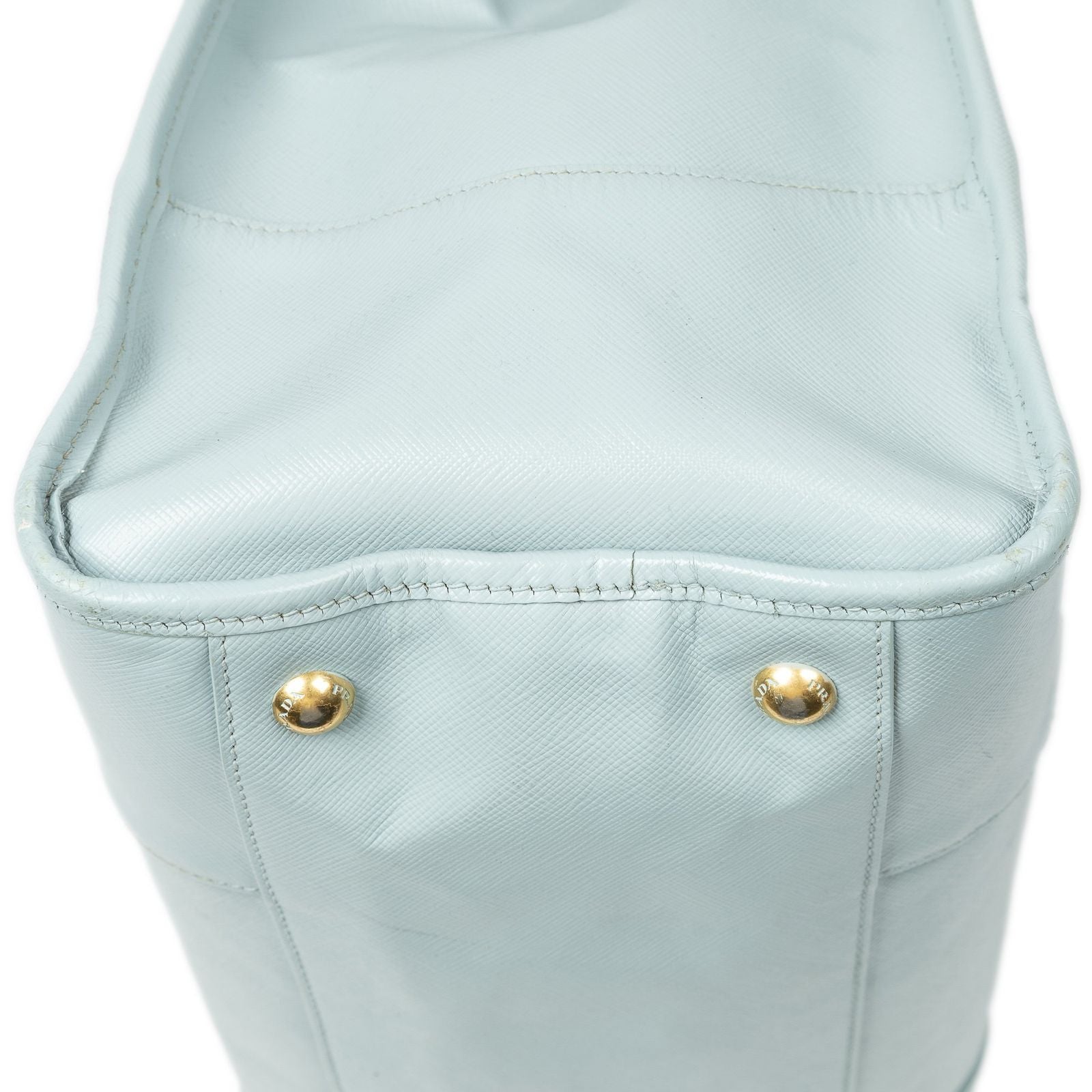 Prada Convertible Open Tote Light Blue Saffiano Leather — view 8