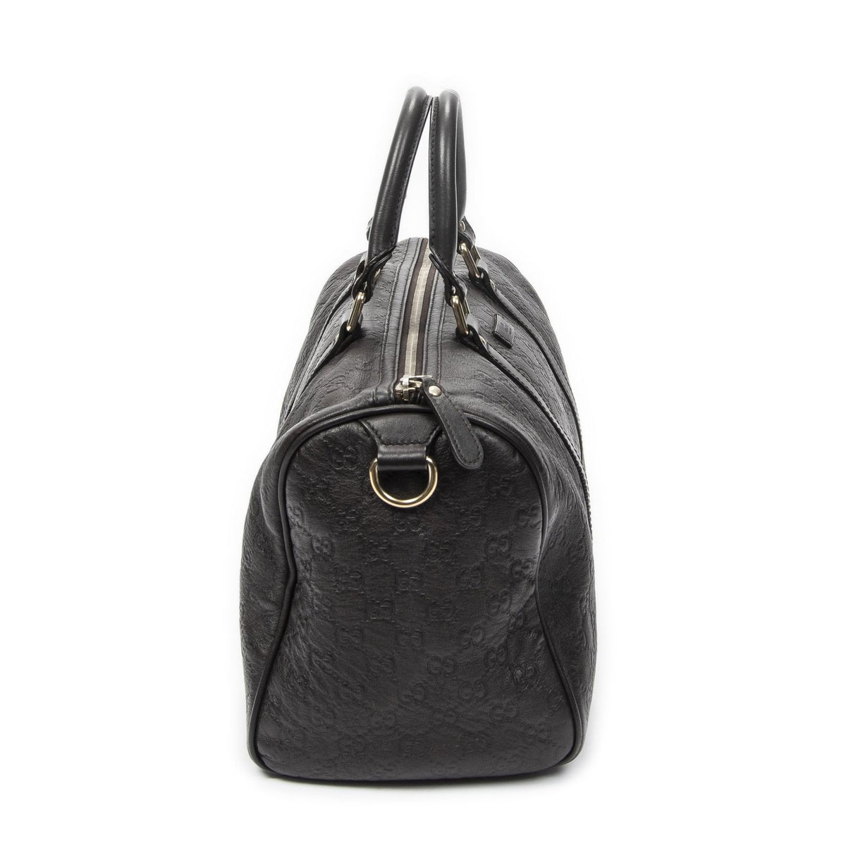 Gucci Medium Boston Dark Brown Guccissima Shoulder Bag — view 4