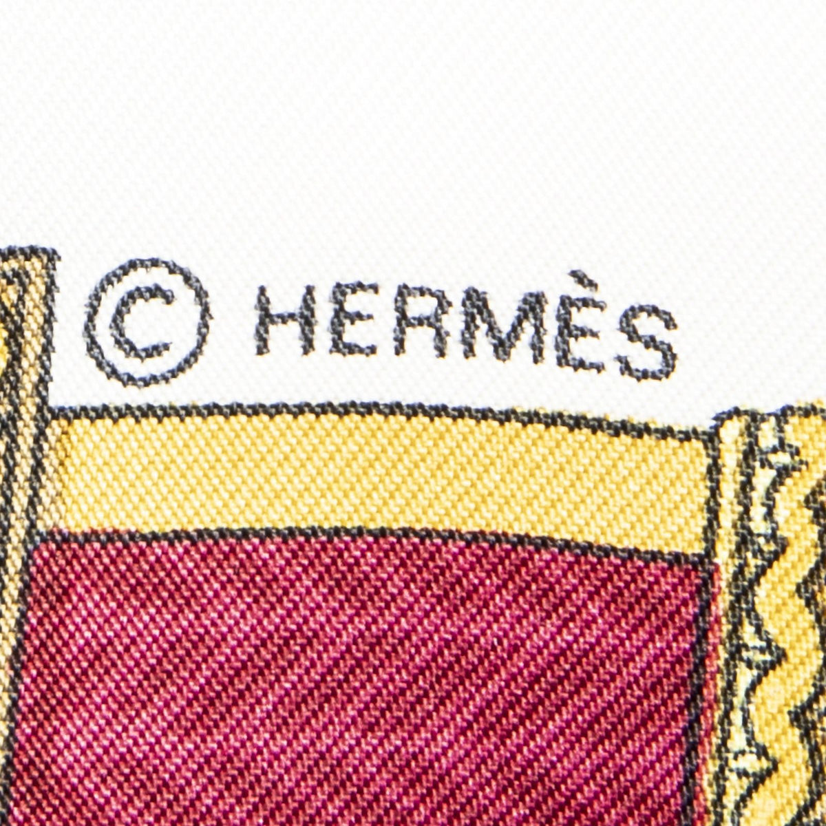 Hermes Scarf Navy Red Yellow Twill Silk — view 4
