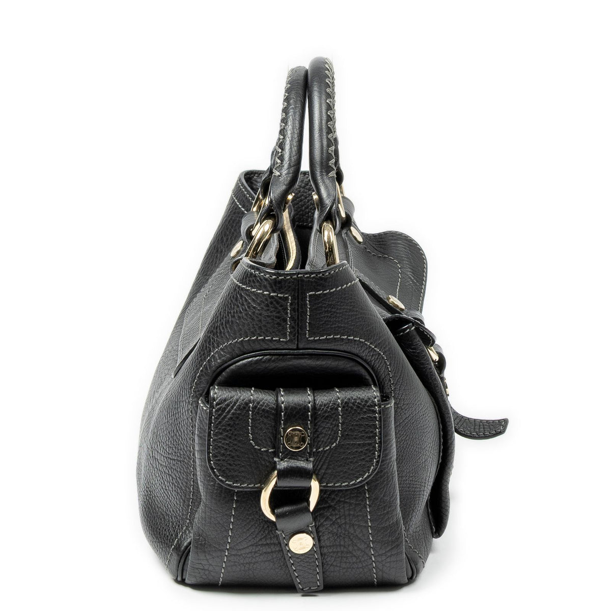 Celine Boogie Bag Black Grain Calfskin Leather — view 4