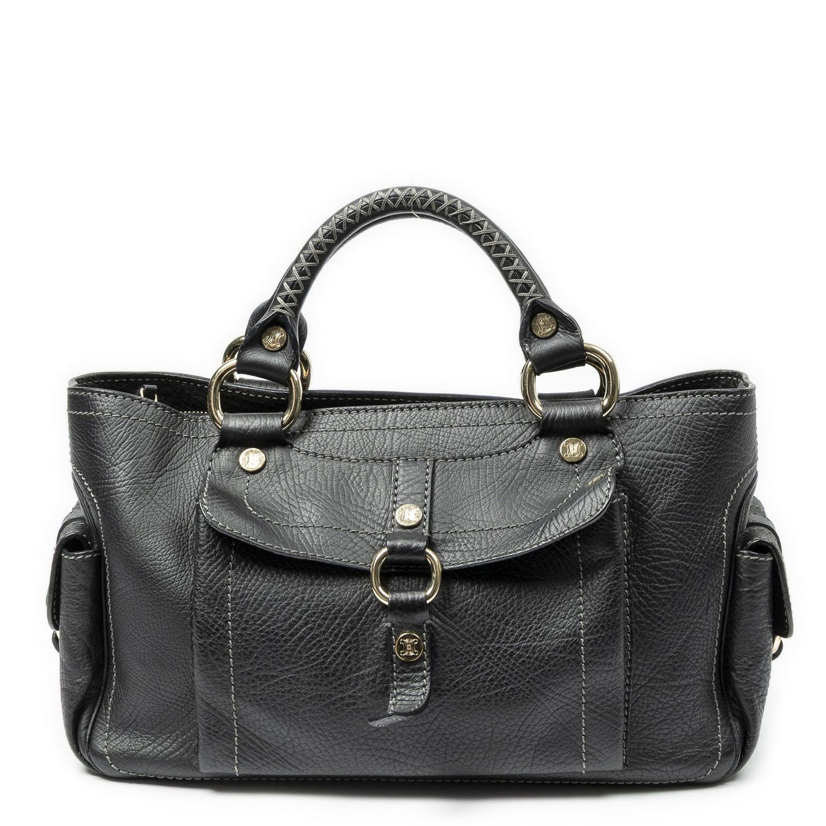 Celine Boogie Bag Black Grain Calfskin Leather