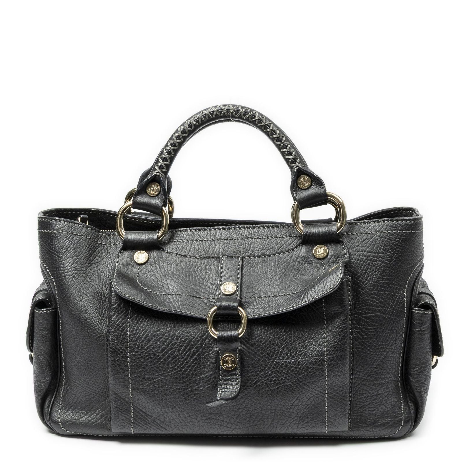 Celine Boogie Bag Black Grain Calfskin Leather