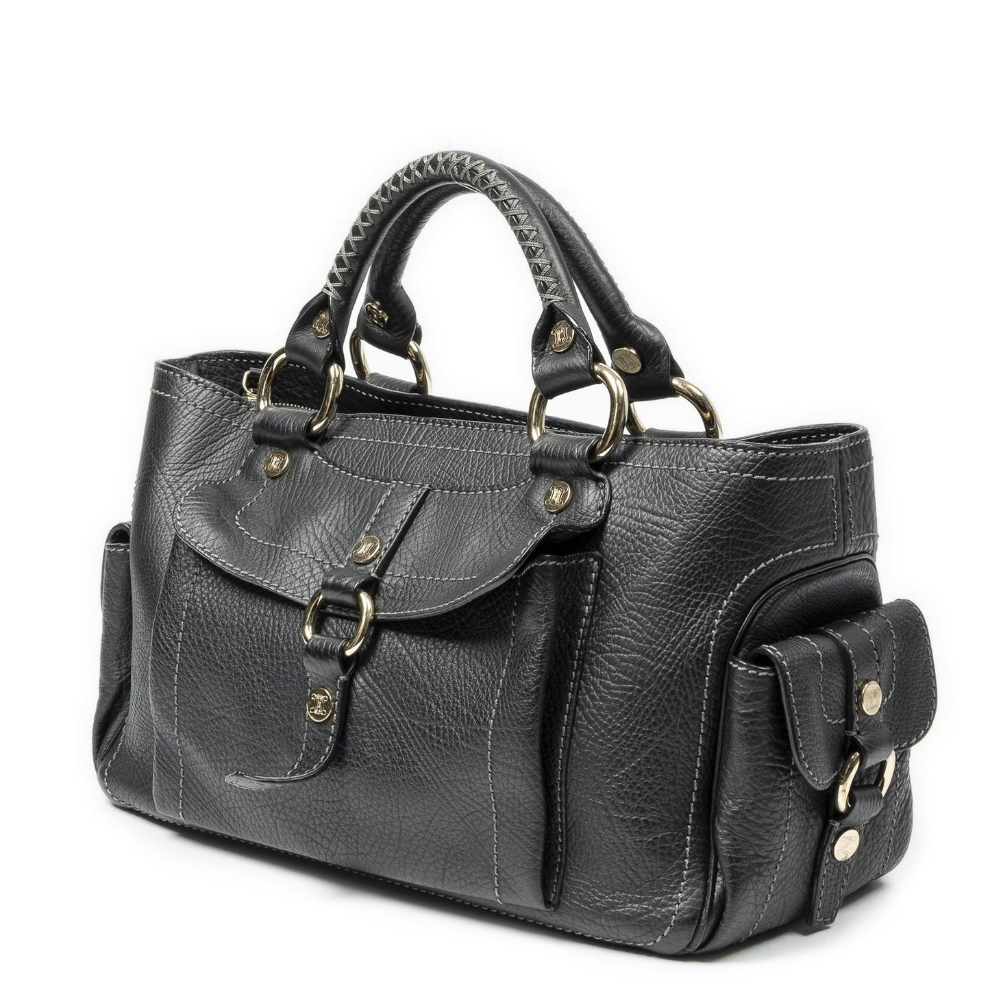Celine Boogie Bag Black Grain Calfskin Leather — view 2
