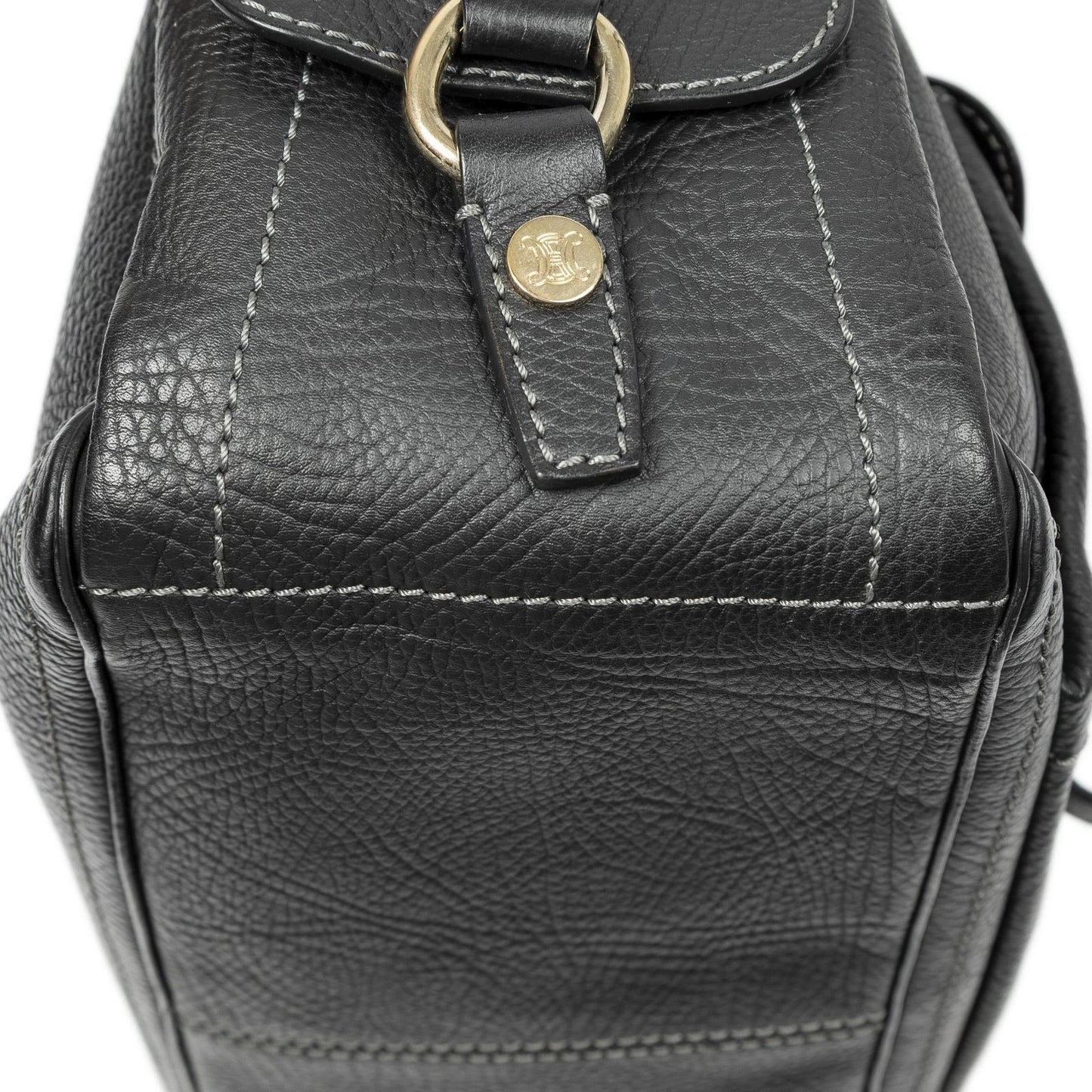Celine Boogie Bag Black Grain Calfskin Leather — view 8
