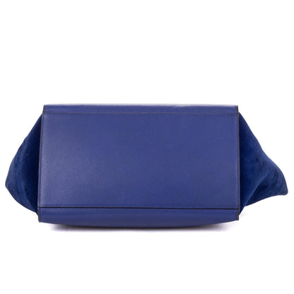Celine Medium Trapeze Navy Calfskin Leather Shoulder Bag — view 6