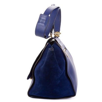 Celine Medium Trapeze Navy Calfskin Leather Shoulder Bag — view 3