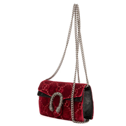 Gucci Mini Crystal Marmont Crossbody Red Black GG Canvas — view 2