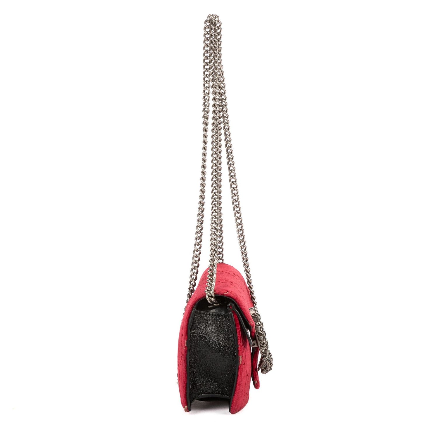 Gucci Mini Crystal Marmont Crossbody Red Black GG Canvas — view 4