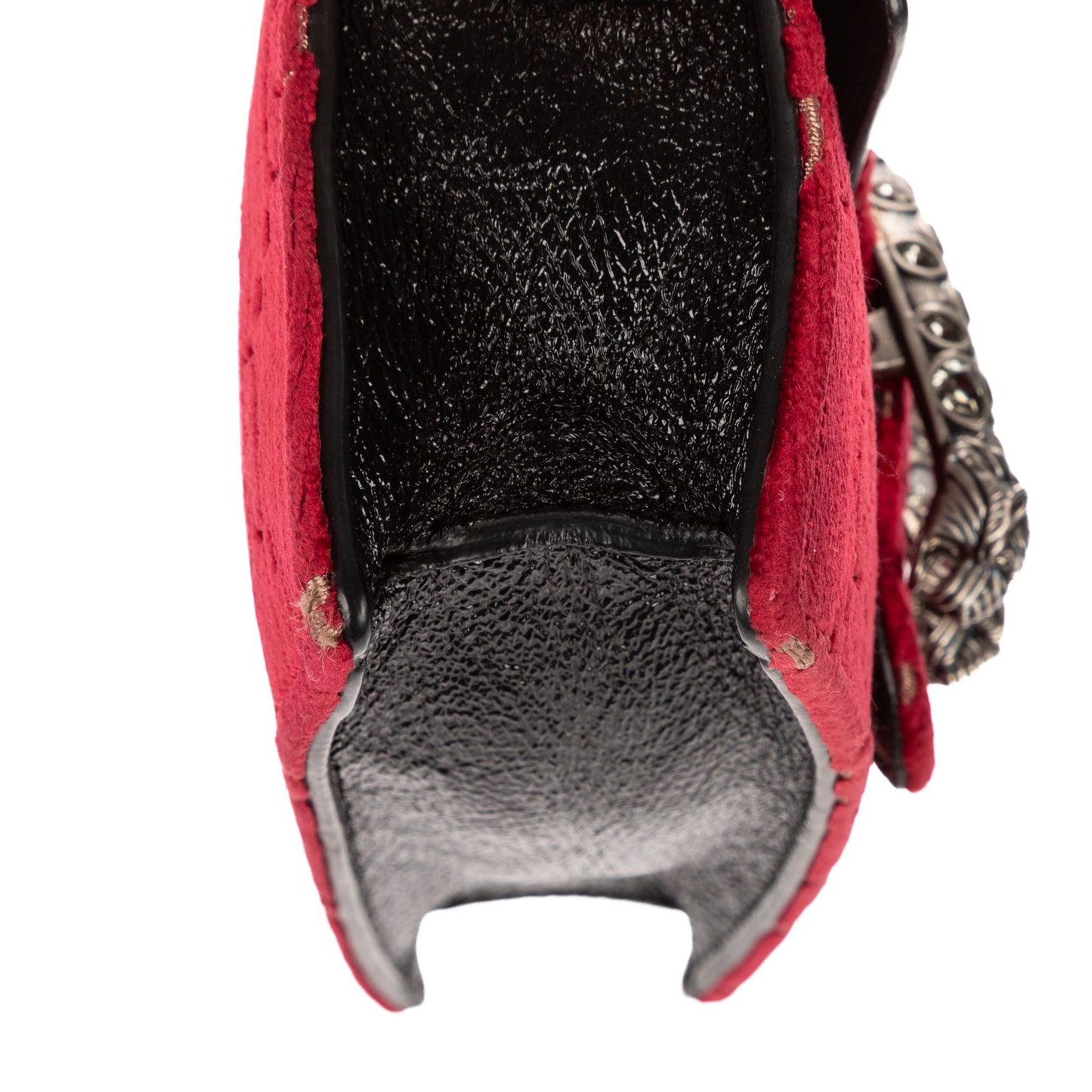 Gucci Mini Crystal Marmont Crossbody Red Black GG Canvas — view 8