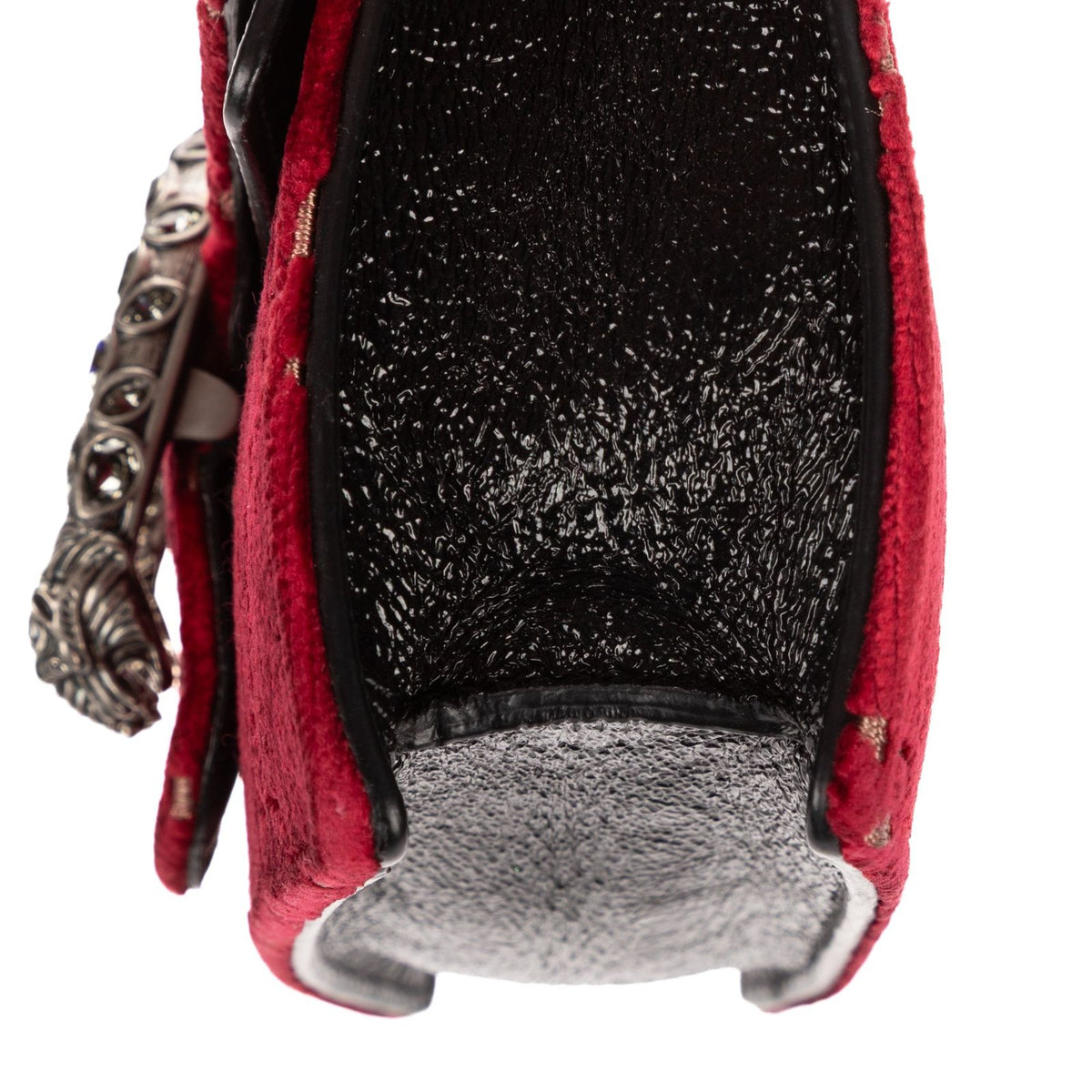 Gucci Mini Crystal Marmont Crossbody Red Black GG Canvas — view 7