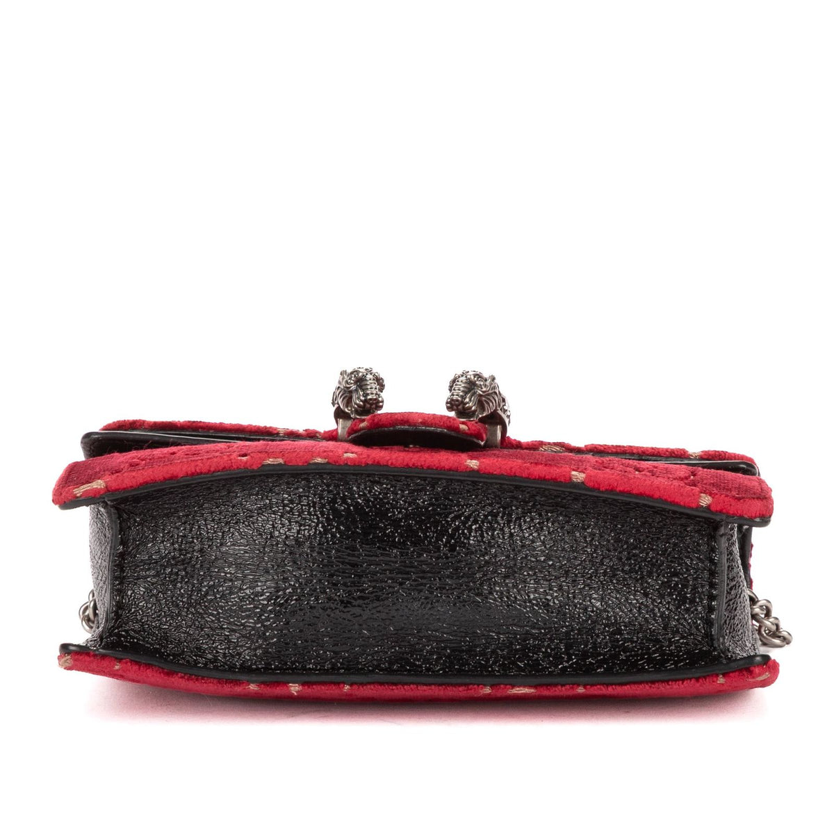 Gucci Mini Crystal Marmont Crossbody Red Black GG Canvas — view 6