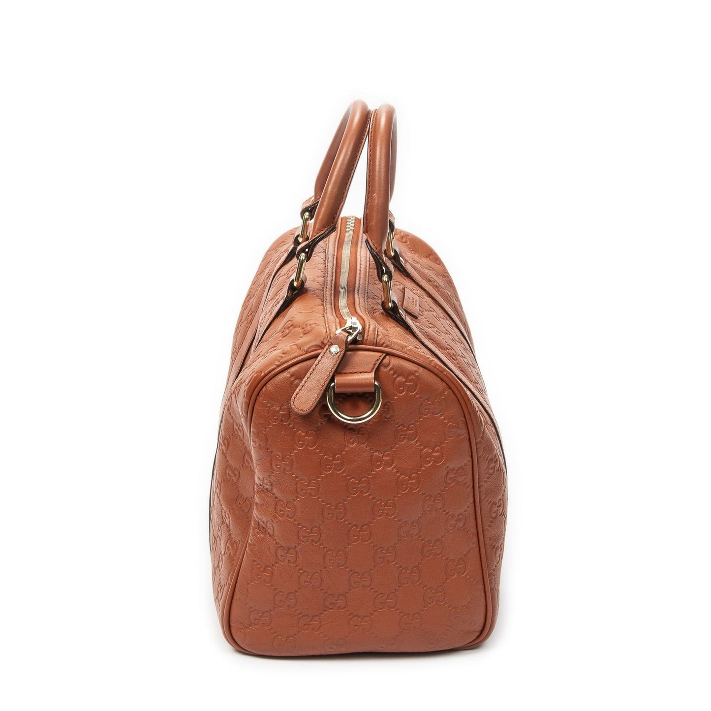 Gucci Medium Boston Orange Guccissima Handbag — view 4