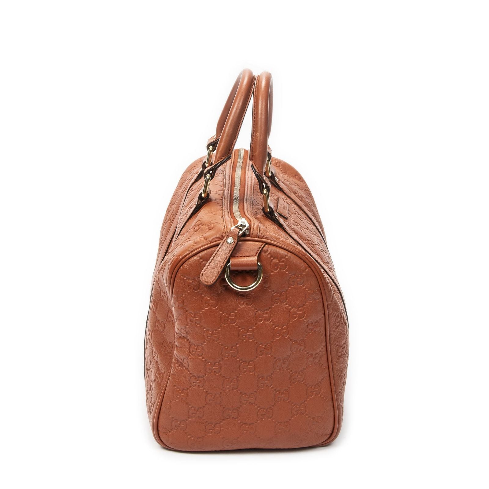 Gucci Medium Boston Orange Guccissima Handbag — view 4