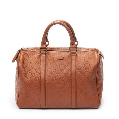 Gucci Medium Boston Orange Guccissima Handbag