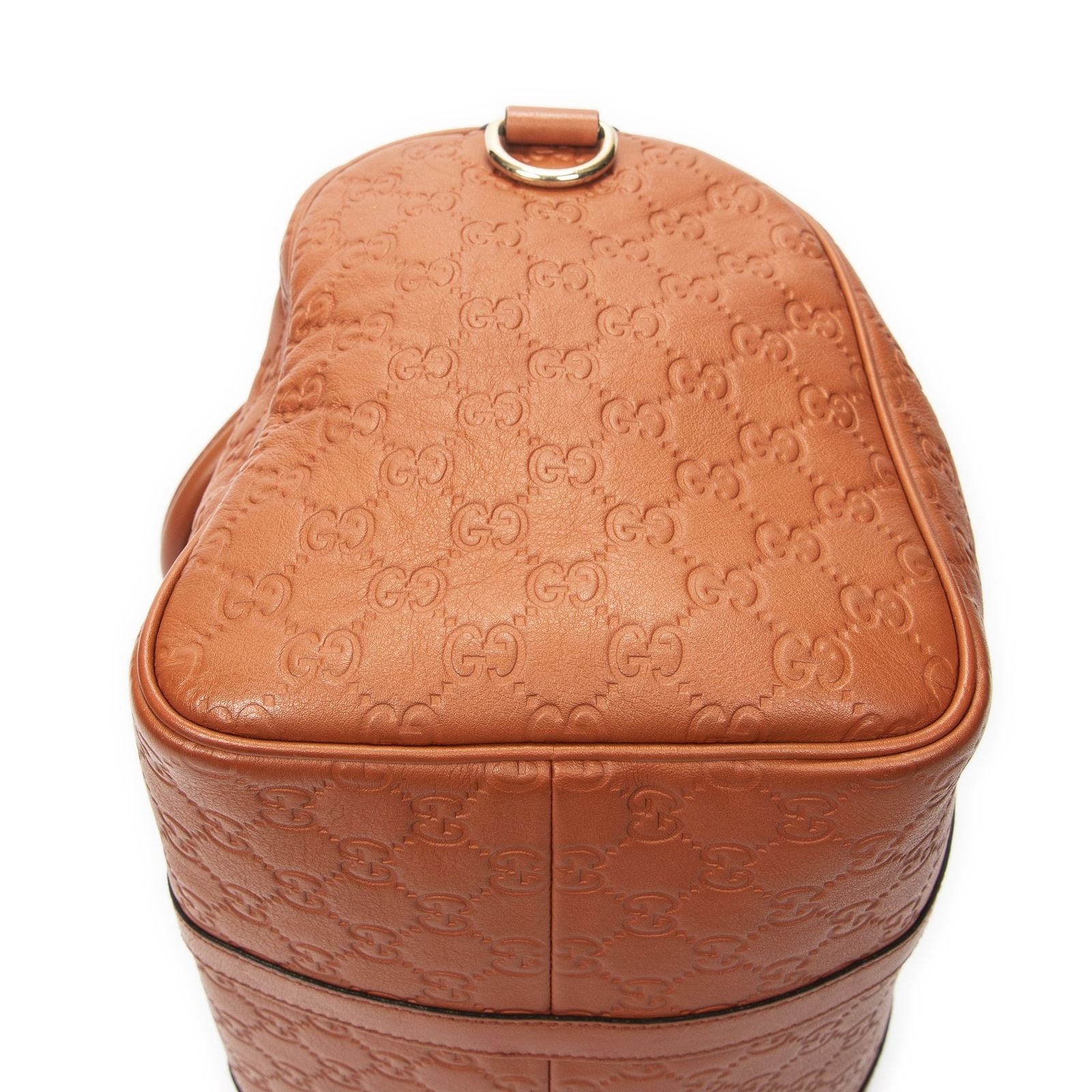 Gucci Medium Boston Orange Guccissima Handbag — view 7