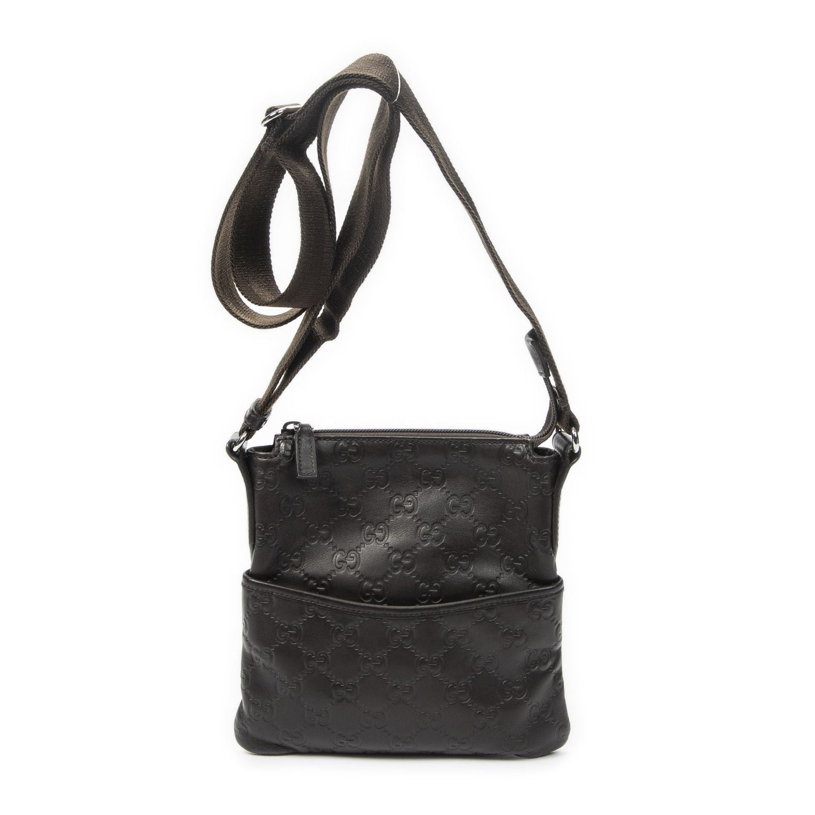 Gucci Zip Messenger Brown Guccissima