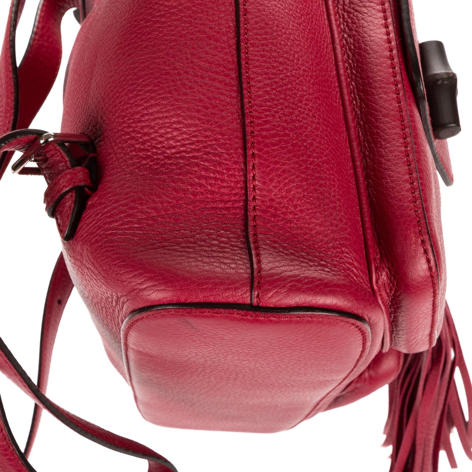 Gucci Large Bamboo Backpack Pink Spike Calfskin Leather — view 8