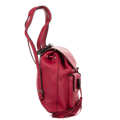 Gucci Large Bamboo Backpack Pink Spike Calfskin Leather — view 4