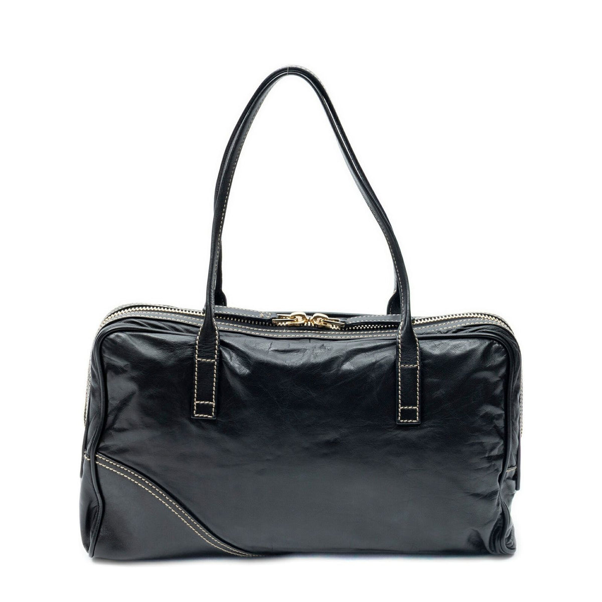 Gucci Brit Satchel Black Smooth Leather — view 5