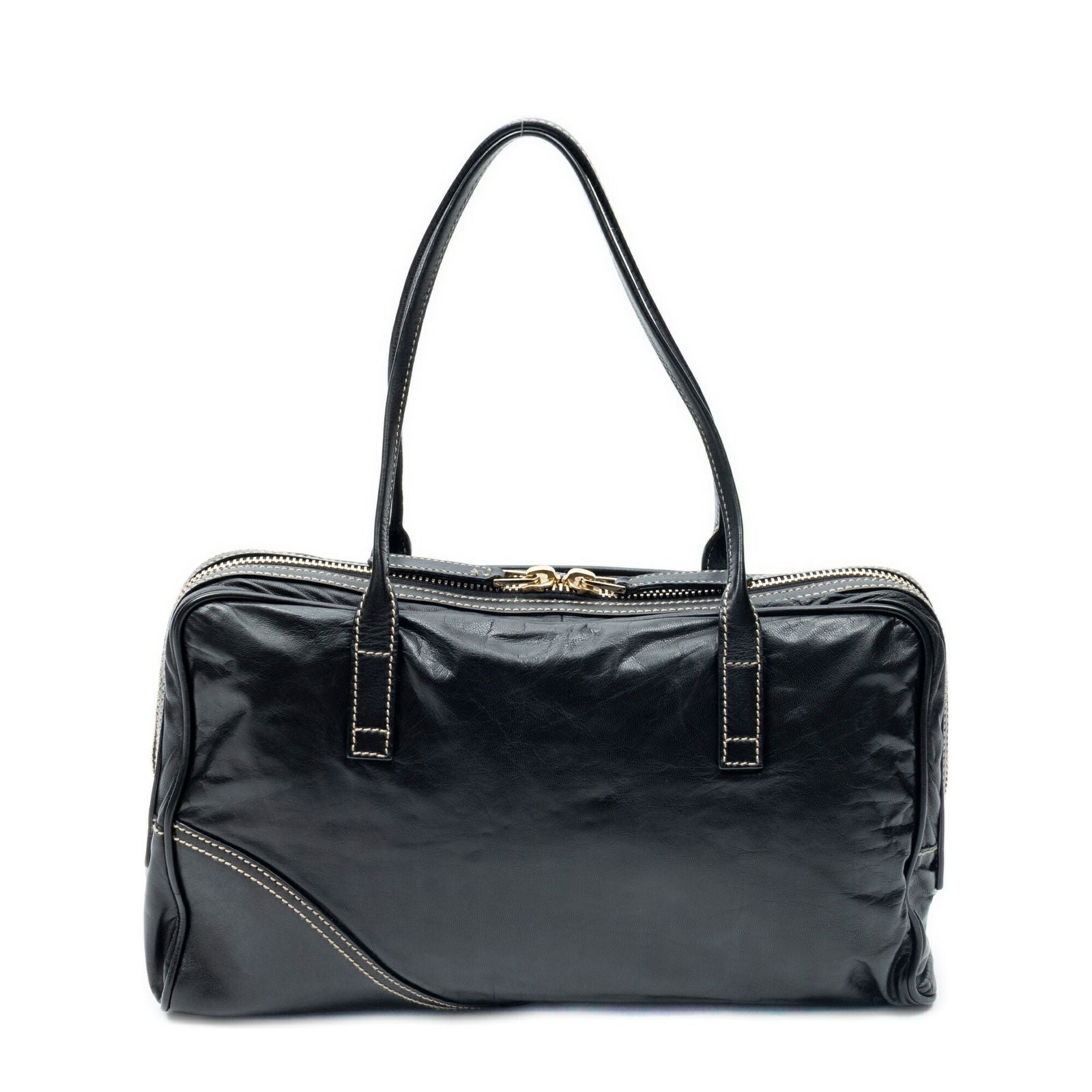 Gucci Brit Satchel Black Smooth Leather — view 5