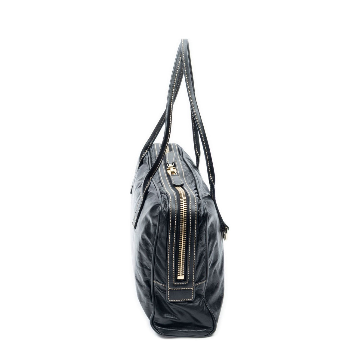 Gucci Brit Satchel Black Smooth Leather — view 4