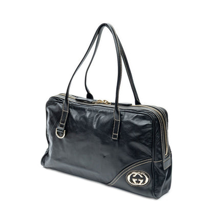 Gucci Brit Satchel Black Smooth Leather — view 2