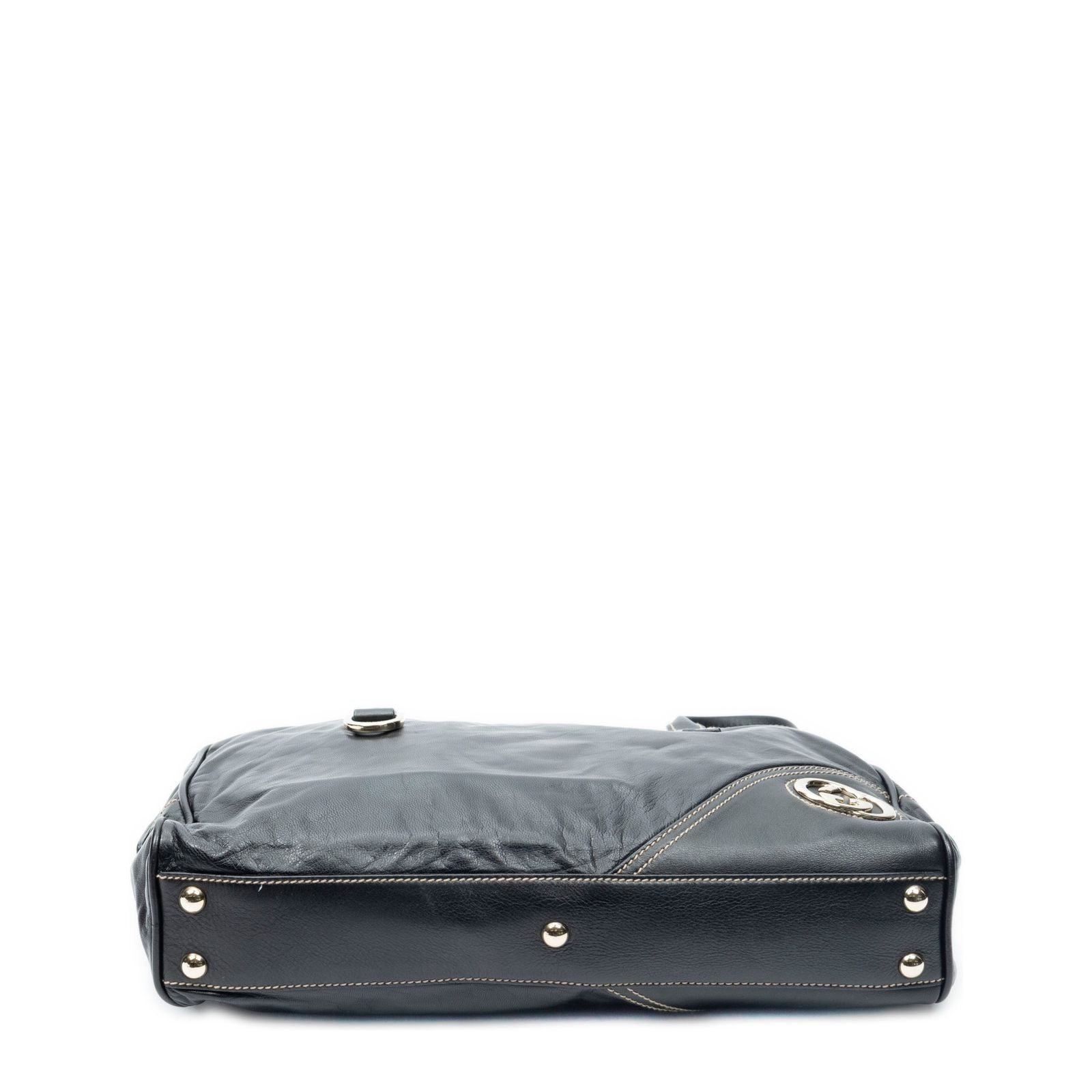 Gucci Brit Satchel Black Smooth Leather — view 6