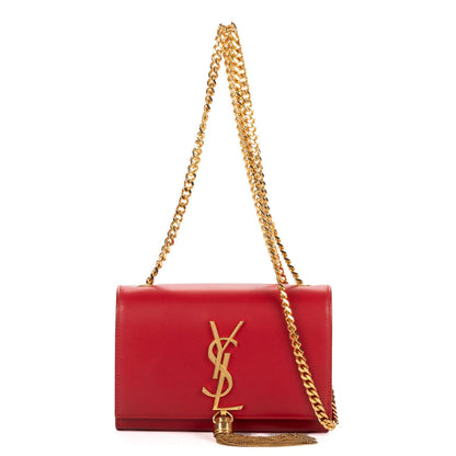 Saint Laurent Mini Tassel Kate Red Smooth Calfskin Shoulder Bag