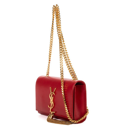 Saint Laurent Mini Tassel Kate Red Smooth Calfskin Shoulder Bag — view 2