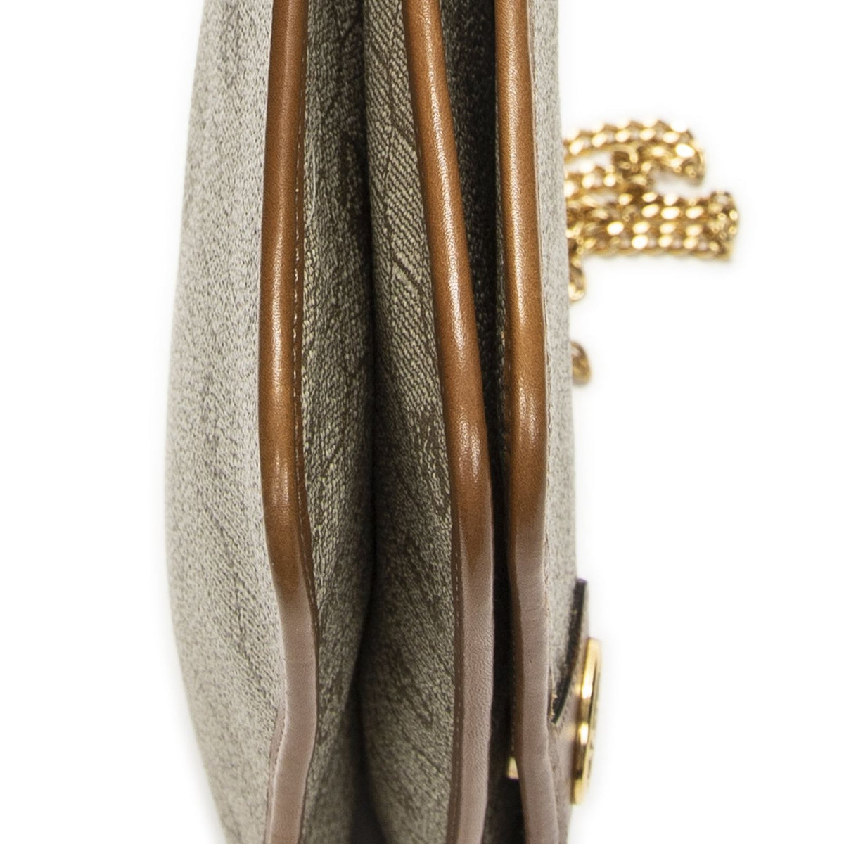 Dior Vintage Chain Flap Bag Beige Tan Honeycomb Canvas — view 7