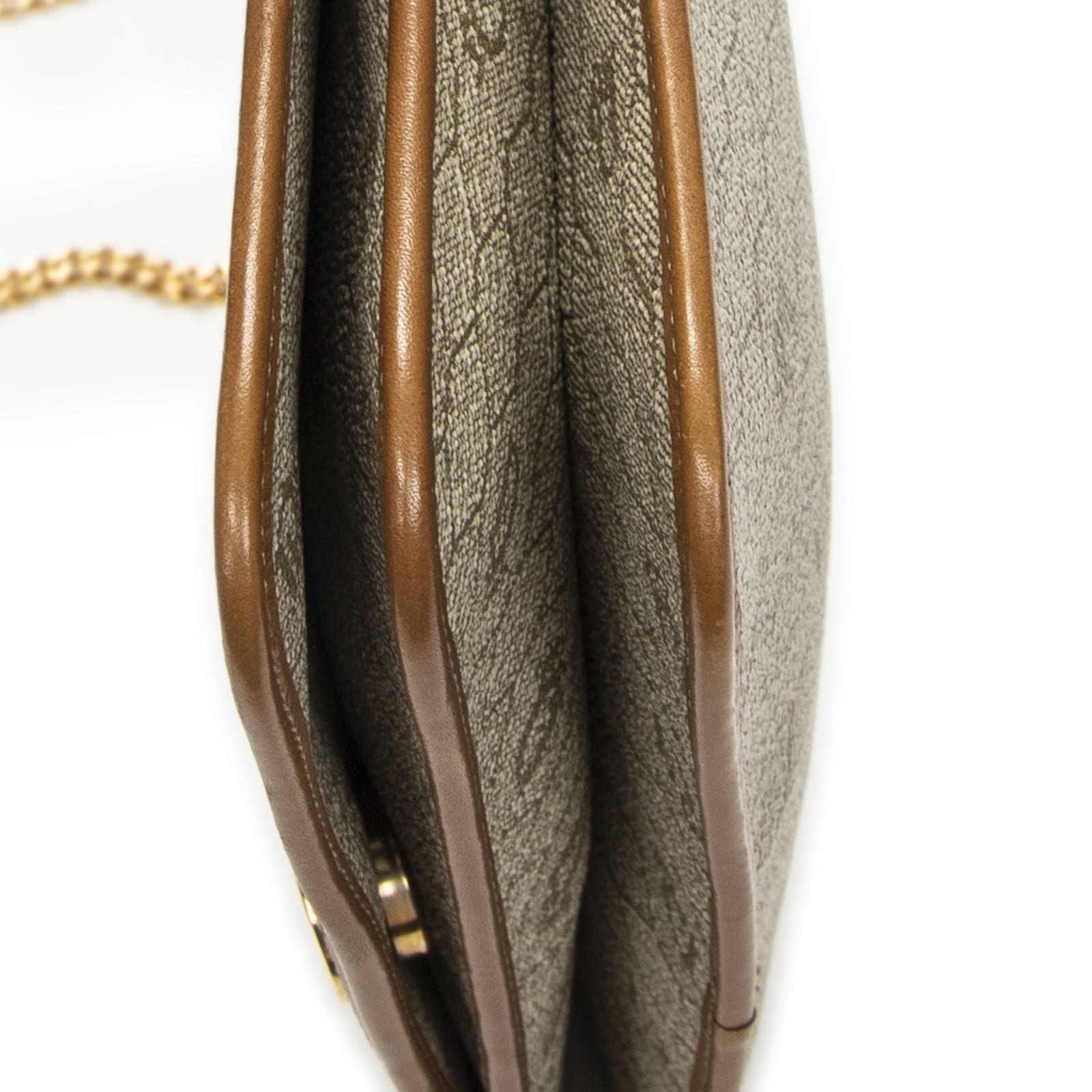 Dior Vintage Chain Flap Bag Beige Tan Honeycomb Canvas — view 8
