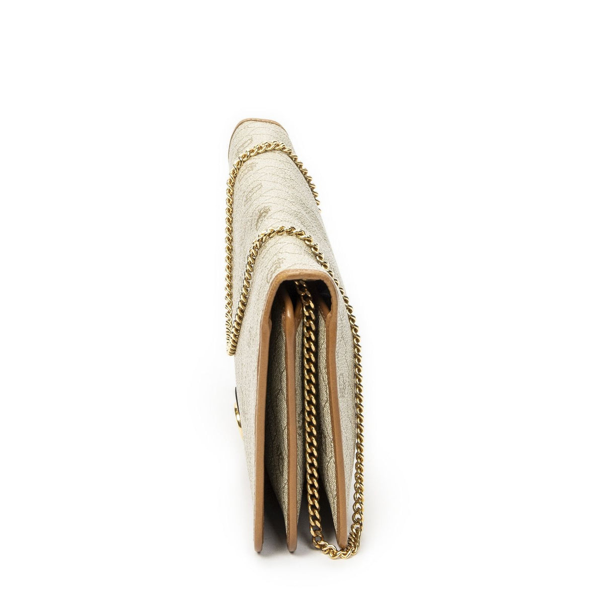 Dior Vintage Chain Flap Bag Beige Tan Honeycomb Canvas — view 3