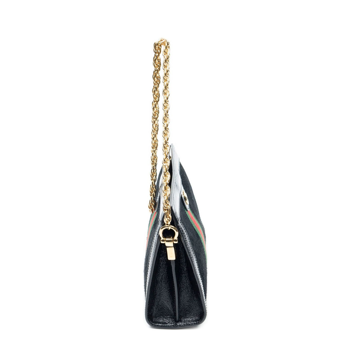 Gucci Small Web GG Ophidia Black Suede Leather Shoulder Bag — view 4