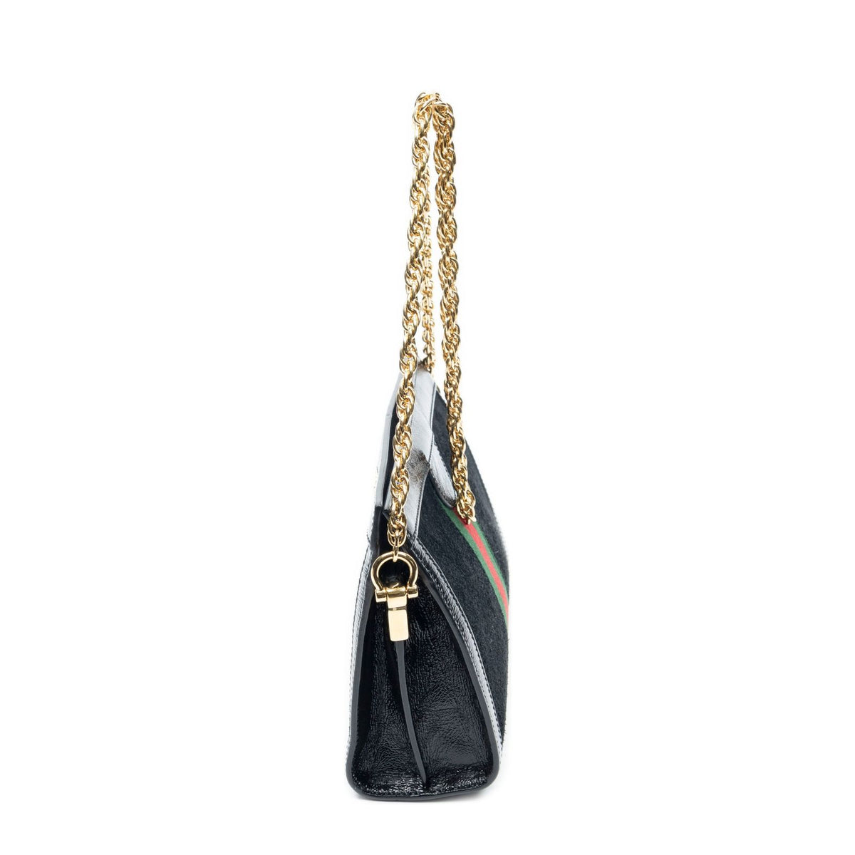 Gucci Small Web GG Ophidia Black Suede Leather Shoulder Bag — view 3