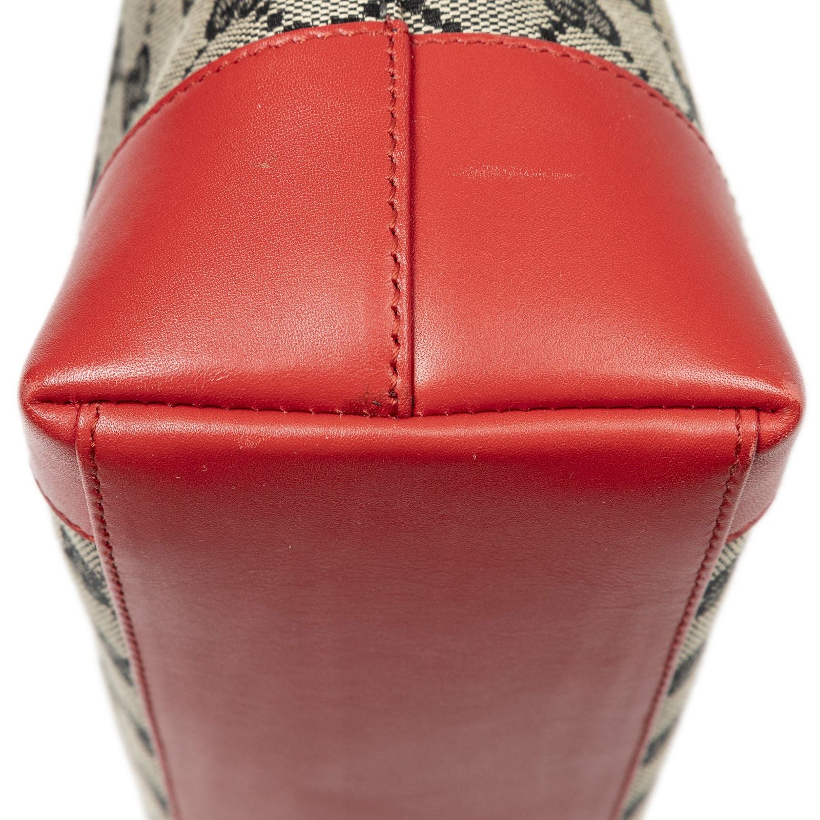 Gucci Zip Shopping Tote Red Black Beige GG Canvas — view 7