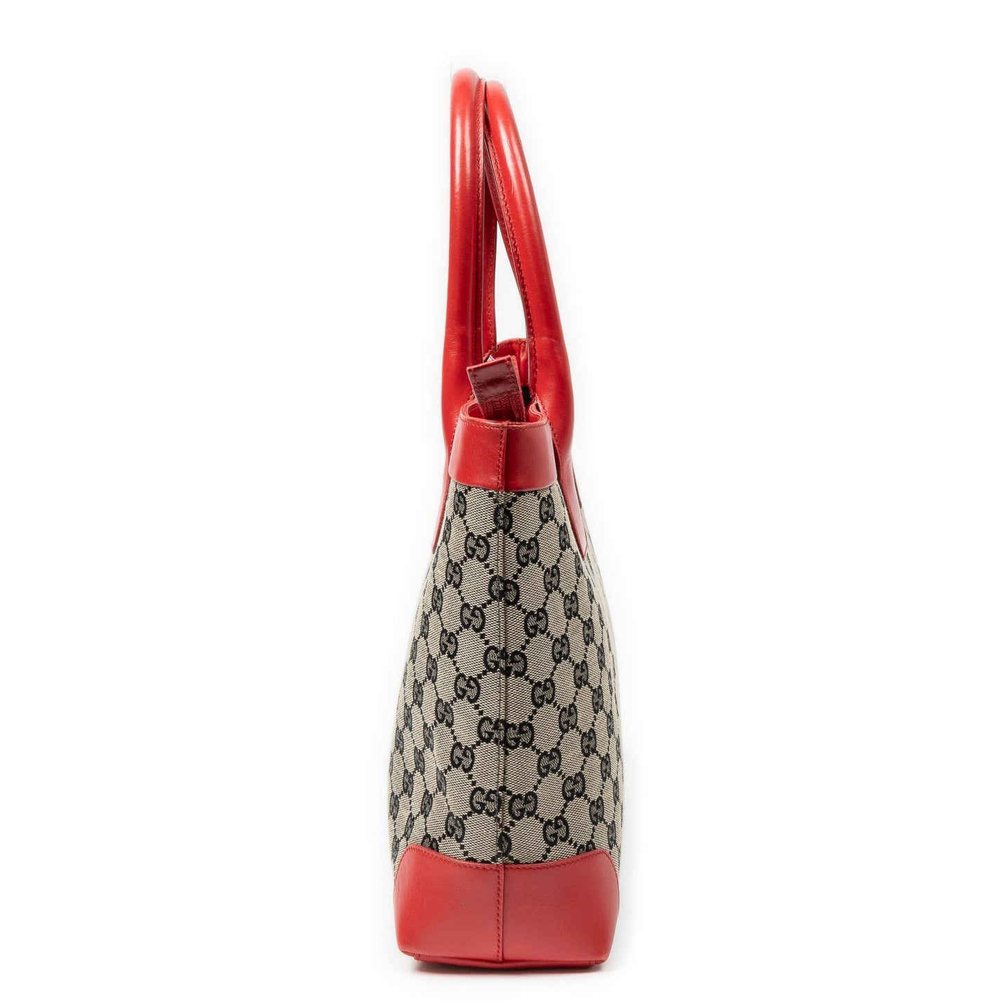 Gucci Zip Shopping Tote Red Black Beige GG Canvas — view 3