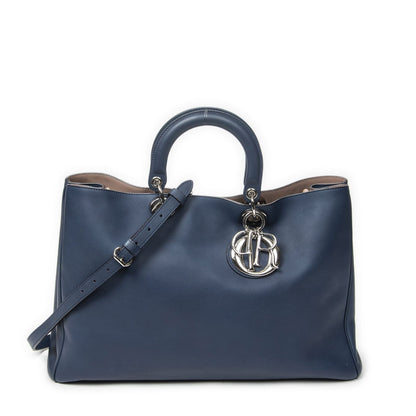 Dior Large Diorissimo Tote Blue Calfskin Leather