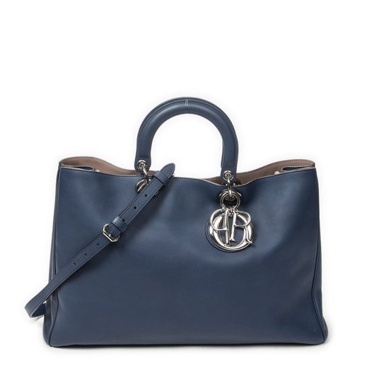 Dior Large Diorissimo Tote Blue Calfskin Leather