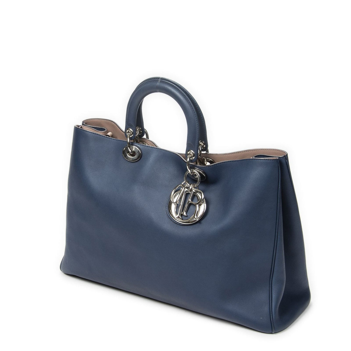 Dior Large Diorissimo Tote Blue Calfskin Leather — view 2