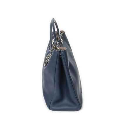 Dior Large Diorissimo Tote Blue Calfskin Leather — view 3