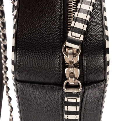 Chanel Small CC Filigree Vanity Case Bag Black White Quilted Cavalli Lambskin — view 8
